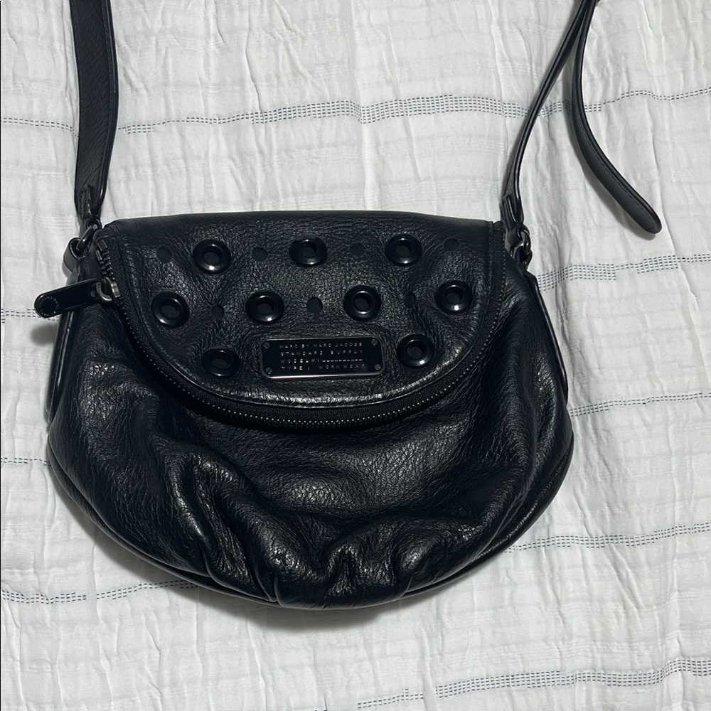 Black Leather Crossbody Bag